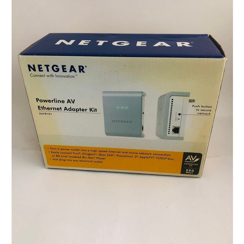 NETGEAR XAVB101 Powerline AV Ethernet Ad 200Mbps